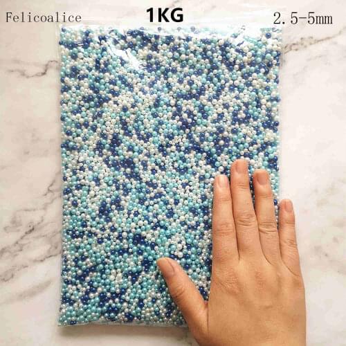 1kg 2.5-5mm Resin Plastic Imitation Pearl Round Shape MultiColor Beads for DIY Fashion Jewelry Making Nail Art Hair Accessories