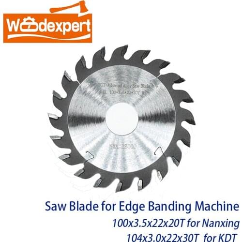 2 PCS 100/104mm Saw Blade Carbide Cutting Disc for Nanxing KDT Woodworking Edge Banding Machine End Trimming