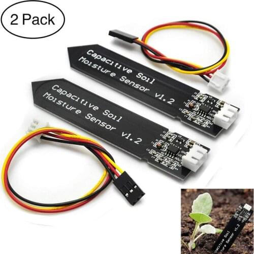 2Pack Capacitive Soil Moisture Sensor Corrosion Resistant for Arduino Moisture Detection Garden Watering DIY Electronic for Ardu