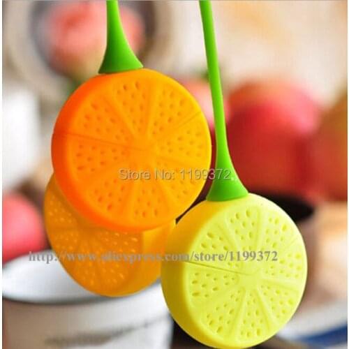 200pcs/lot Lemon Shape Silicone Loose Tea Filter Tea Infuser Citrus Wedge Strainer Fred Free Shipping