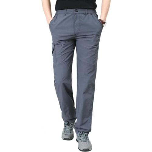 2021 Pants Long Skin Friendly Polyester Men Military Style Cargo Pants for Jogger Breathable Casual Quick-drying Overalls