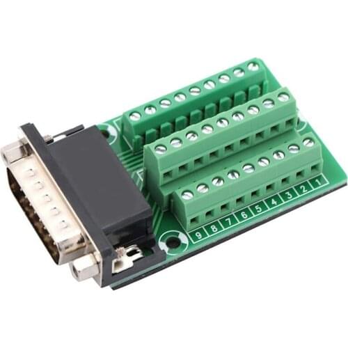 26 Pin DB26 D-SUB Male Adapter To PCB Terminal Signals Module Breakout Board Connector With Insulating Mat