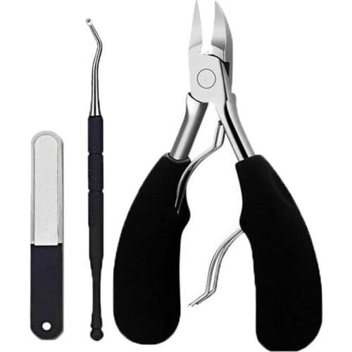 3pcs Toenail Clipper Set Stainless Steel Nail Clippers for Thick Ingrown Toe Nail Precision Nail File Cut Home Toenails Tool