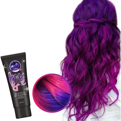50ML Color Changing Hair Dye Hair Color DIY Dye Women Men Styling DIY Mud Paste Dye Cream Purple Green Yellow Blue Gray