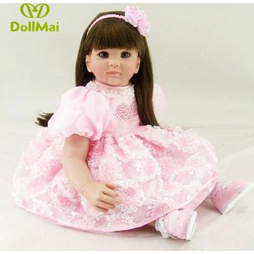 60cm Lovely Silicone Reborn Baby Doll Toys 24inch Vinyl Toddler Princess Girl poupee reborn Kids Birthday Gift bonecas reborn