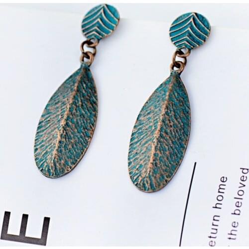 Amader Bronze Lace Pattern Ladies Long Earrings 2017 Summer Brand Design Top Gold Womens Party Earrings HQE562