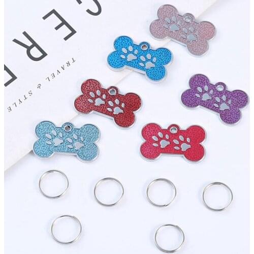 Dog ID Tag Free Engrave Name And Phone Number Customized Pet Tags Personalized Bone Paw Name Tag Plate Collar Decoration