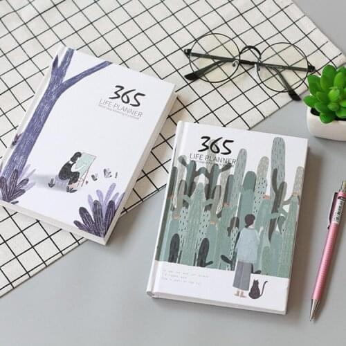 Original Designer Illustration 365 Days Notepad Journal Schedule Color Inside Pages Notebook Cute Student Stationery A6 Planner