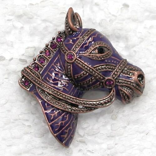 Rhinestone Purple Enamel Pin brooches C386 D3