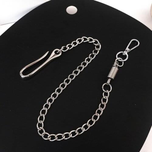 Punk Hip-hop Trendy Paper Clip Pants Jeans Chains For Hipster Fashion Key Chains Waist Pants Chain Jewelry Clothing Accessories
