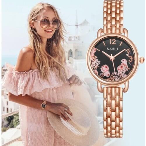 New Fashion Luxury Woman Watches Reloj Mujer Sexy Rose Gold Watch Silver Stainless Steel Quartz Dress Watches Zegarek Damski