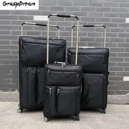 UK Brand travel luggage spinner carry on boarding super strong suitcase on wheels fashion luxury expansion layer rolling luggage