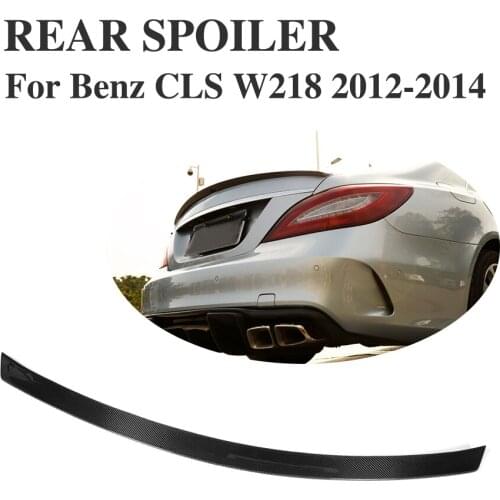 Carbon Fiber Black Car Rear Boot Duck spoiler Trunk Sticker Wing for Benz CLS Class W218 2012-2014 Car Tuning Parts