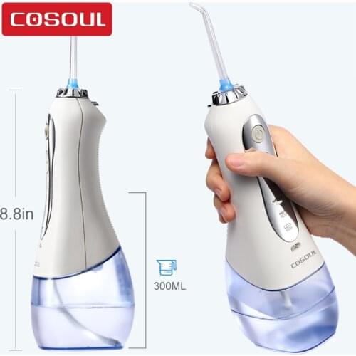 COSOUL Oral Irrigator 300ML Dental Water Flosser Big Capacity Cordless Portable teeth cleaner Professional water jet Home Use