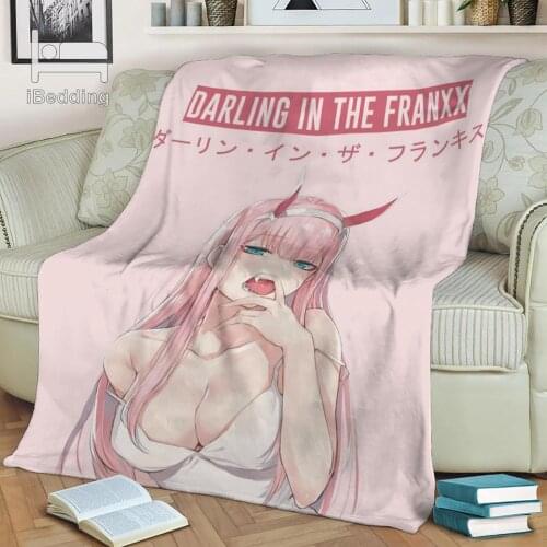 Darling In The Franxx Blanket Anime Childrens Blanket Summer Fleece Blanket Soft for Beds Coraline Flannal Throw Blanket