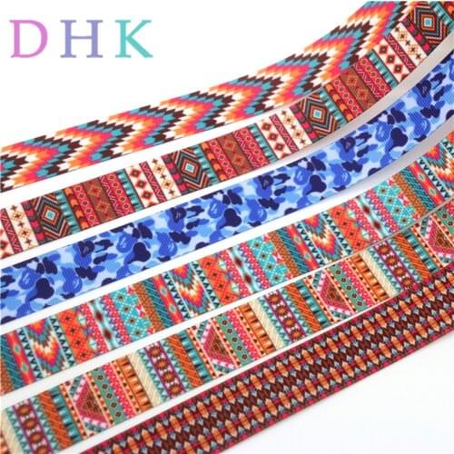 DHK 50yards tribal camo Printed Grosgrain Ribbon Accessory hairbow headwear decoration Wholesale DIY OEM S1088