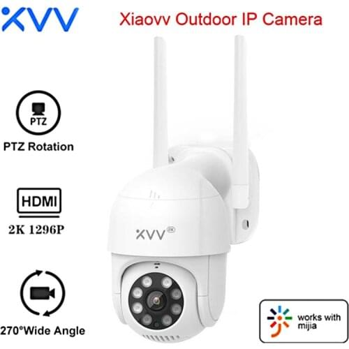 YouPin Xiaovv PTZ Action Camera IP65 Waterproof Infrared 8 Night Vision Rotation 2K HD Image Quality Lights Stand By Mi Home App