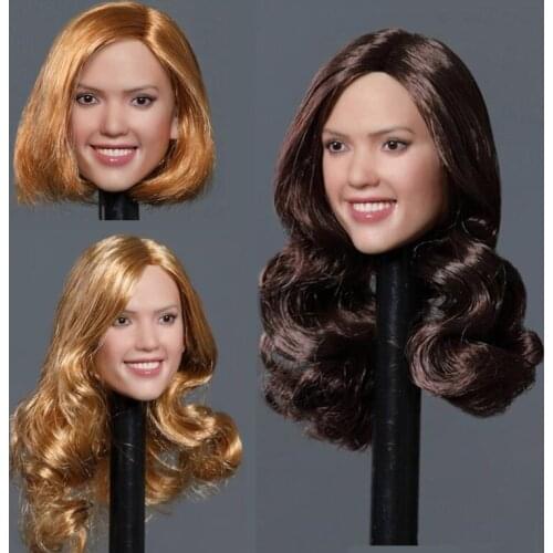 1/6 Scale Figure Smile Beauty Girl Head Sculpt for 12 inches Action Figure Doll Body Accessories DIY Collectible GC035