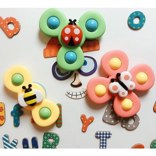 1 Set Kid Spinning Tops Toy Lightweight Plastic Interesting Suction Cup Toy for Bath Gifts Spin Sucker Top Spinner Toy Safe