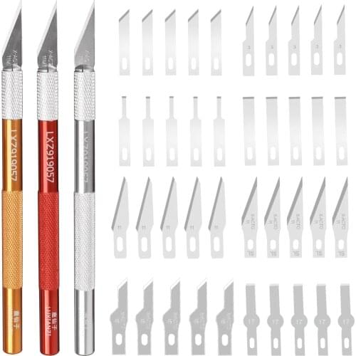 LUXIANZI Non-Slip Metal Scalpel Knife Tools Kit Blades For Cutter Engraving Phone Laptop PCB DIY Repair Hand Tools Craft Knives