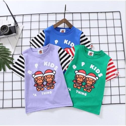 New Kids Boy Girls Cartoon Animal Pattern Printed Shirt Summer Short Shirts Tops Tee Children Clothes