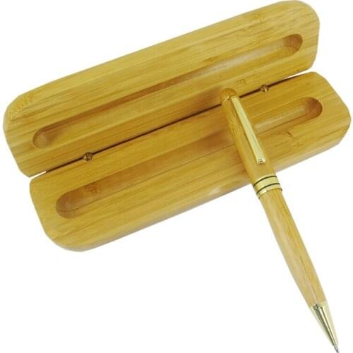 Newest Bamboo Ball Pen with Case Gifts Set Hand-made Natural Bamboo Eco-friendly Pencil Gift Box for Business Gifts