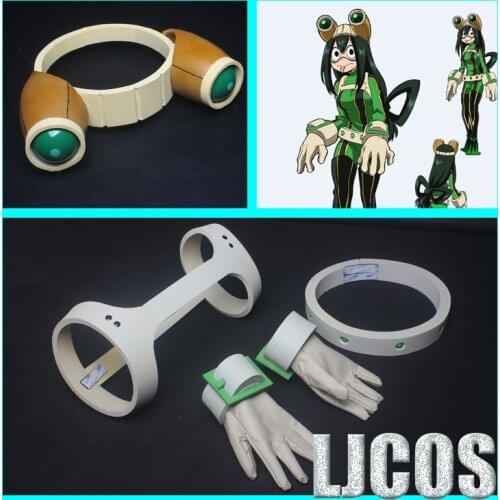 New My Hero Academia Asui Tsuyu wig Cosplay Glasses Headwear Headpeice Cosplay Telescope Anime Halloween Props