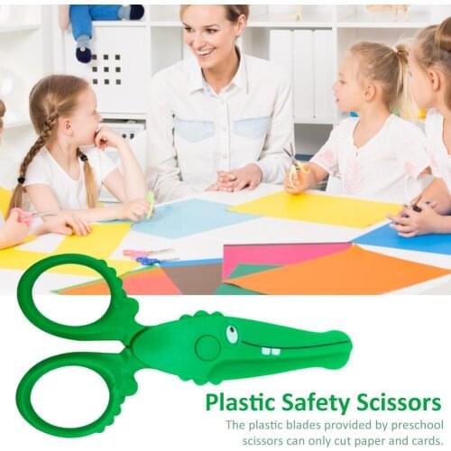 1PC Kids Scissors Plastic DIY Scrapbooking Photo Scissors Paper Lace Diary Decoration Children DIY Art Craft School Stationery