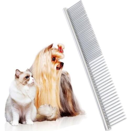 Wholesale Pet Dog Cat Metal Double Row Teeth Brush Grooming hair Comb Rake Tool