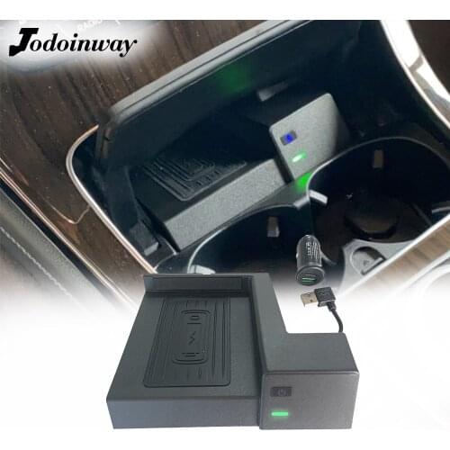 QI wireless charger for Mercedes Benz GLC C Class C180 C200 W205 power adapter charging socket for AMG C43 C63 cup phone holder