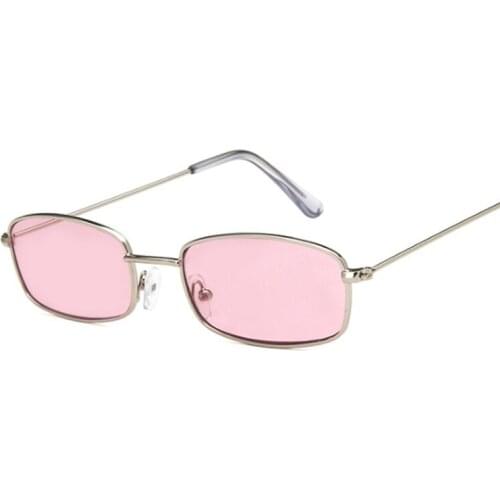 New Pink Square Sunglasses Women/man Brand Designer Ladies Sunglasses Male Small Frame Metal Fashion Black Mirror Oculos De Sol