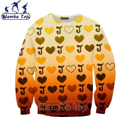 Mamba Top Anime JoJo Bizarre Adventure Sweatshirt 3D Print Comic Cartoon JoJo Family Women Shirt O Neck Camping Mens Streetwear