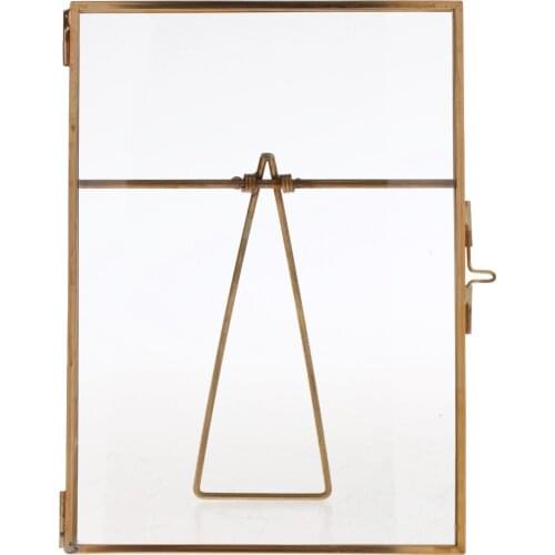 Vintage Metal Glass Frame Freestanding Picture Photo Frame Home Decor Gold