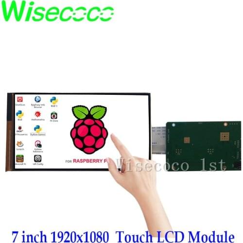 Wisecoco 7 Inch 1920*1080 LCD Module Landscape IPS Capacitive Touch MIPI Driver Board For Raspberry Pi 3 Model B + Pi 4