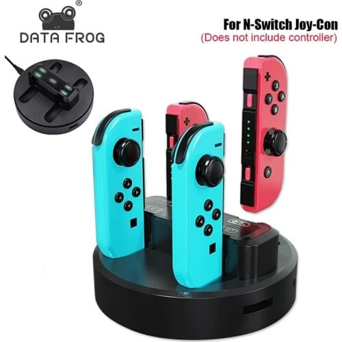 DATA FROG 4 in 1 Charger Stand For Nintendo Switch Joycon Dock Charging Station With LED Indicator For Nintendo Switch