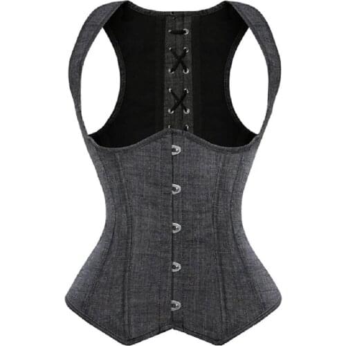 Plus Size Fashion Bustier Vest Top Underbust Corset Straps Waist Cincher Body Shaper Sexy Shapewear