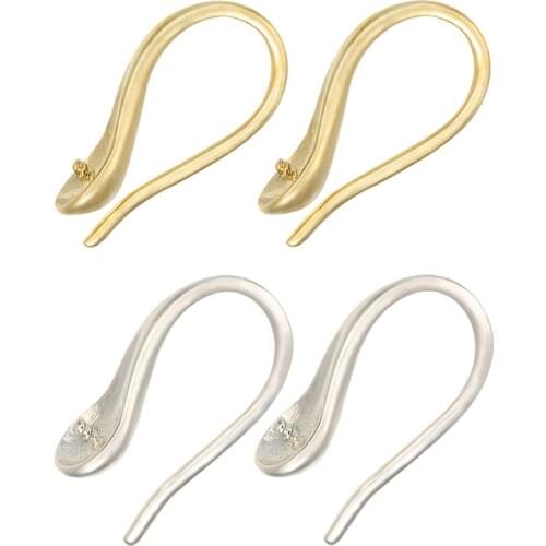1 pair high quality DIY Earring Hooks Gold Silver plated Earring wires Connecter Clasp For Jewelry DIY Making Findings