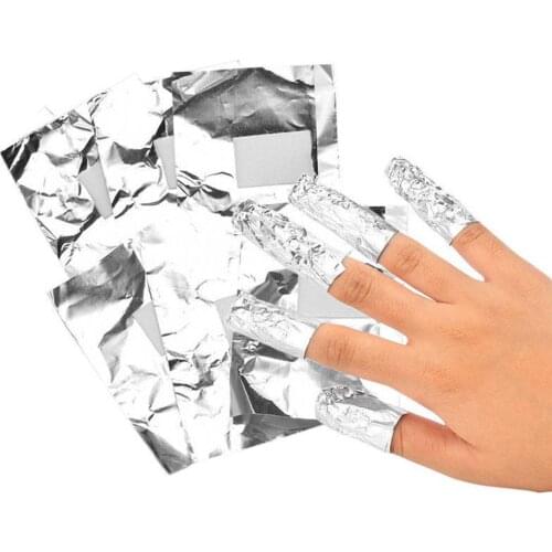 100Pcs Nail Art Soak Off Acrylic Gel Polish Remover Aluminium Foil Nail Wraps Easy Cleaner Nail Removal Manicure Tool