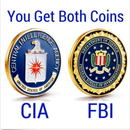 100pcs /lot (each of 50pcs) DHL Federal-Bureau-of-Investigation-FBI-amp-CIA-Challenge-Coin-Lot