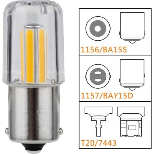 2Pcs 1156 1157 LED Bulb BA15S BAY15D 7443 COB Filament Car Backup Reverse Bulb Brake Light Turn Signal Lamp 12V DC