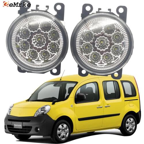 2PCS Car Styling 9-Pieces LED Fog Light Lamp H11 12V Halogen Fog Lights DRL for Renault Kangoo/Grand Kangoo II W 2008-2012 2013