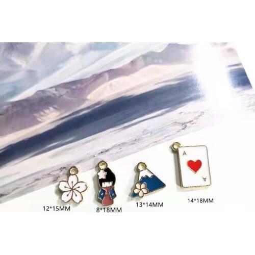 2021The New Mount Fuji Girls Cherry Blossoms Alloy Jewelry Accessories Diy Earrings Headgear Pendant Korean Hot Style Wholesales