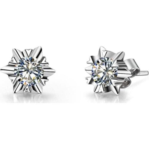 750 Snowflake Earrings Stud 1CT/Piece Solitaire Earrings Moissanite Stud Jewelry Women Moissanite Carbon Earring Engagement