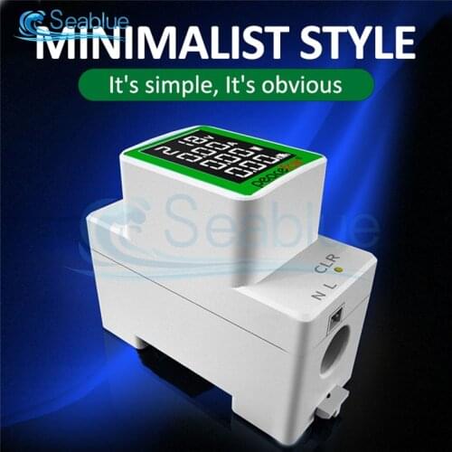 AC50-300V/100A Voltage And Current Test Meter Tester AC Digital Display Multi-function Rail Meter