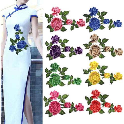 Applique Cloth sticker Women Garment Dress Accessories Patches Embroidery flowers Patches Sewing On Fabric Elegant Lace Applique
