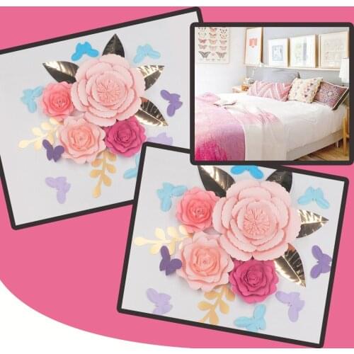 DIY Giant Paper Flowers Backdrops 2018 Half Made Large Flower Set Baby Nursery Backdrop Deco Vedio Tutorials Mix Colors & Sizes