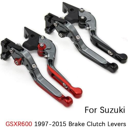 For 1997-2015 Suzuki GSXR600 Motorcycle Brake Levers Clutch Levers Aluminum Alloy Stretchable Folding Hand Guard 6 Gear