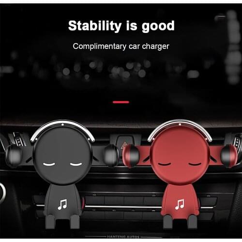 FLOVEME Gravity Car Phone Holder Music Boy Fashion Styling Air Vent Mount Cartoon Creative Navigation Cellphone Stand Decoration