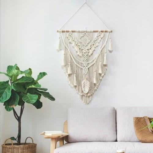 Hot Macrame Tapestry Wall Hanging Bohemian Chic Art Handicrafts Woven Tapestry With Tassels Boho Home Bedroom Wall Decoration