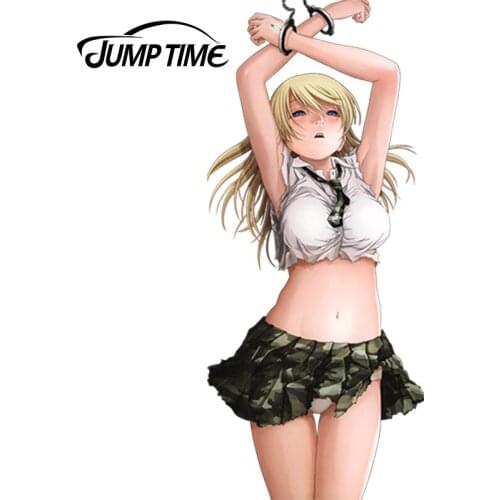JumpTime 13cm x 5.6cm 3D Car Styling Sexy Beauty Anime BTOOOM Himiko Cute Girl Decal Rear Windshield Car Styling